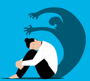 Free fear anxiety depression vector