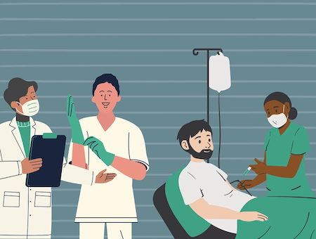 Free hospital emergency room clinic illustration