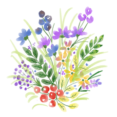 Free flowers watercolor decoration illustration