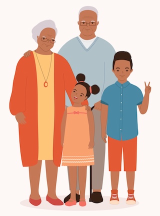 Grandparent And Grandchildren.