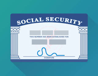 American Social Security card isolated in a blue background. social security stock illustrations