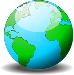 A green and blue globe Description automatically generated