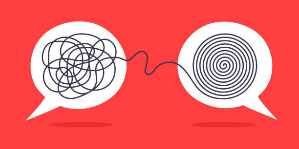 Psychologist consulting or mental problem solving brainstorm concept.