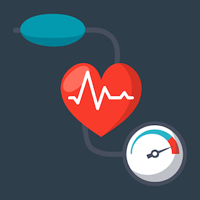 Free blood pressure heart rate health illustration