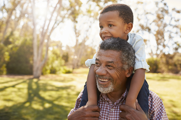 Man enjoying time with child