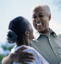 Couple smiling