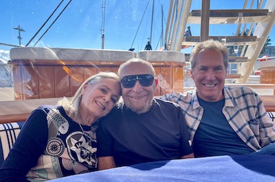 Tamsen, Bob and Steve enjoying a sunny day on deck